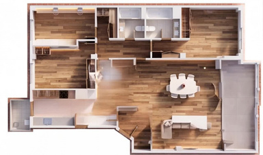 Vista digitalizada de la vivienda