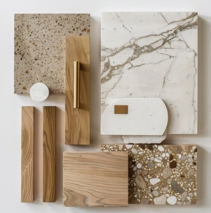 Selección de piedra, madera y acabados